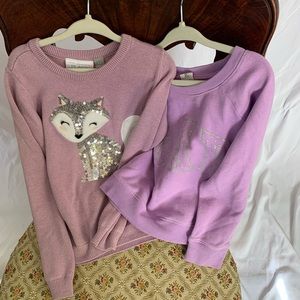 Two purple sweaters the children’s place and crop gap sweater